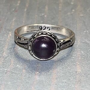 925 Dark Purple Sterling Silver Ring
